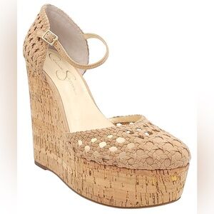 Jessica Simpson Marshela Platform Wedge Sandals in Tan - Size 10 (NWOB)